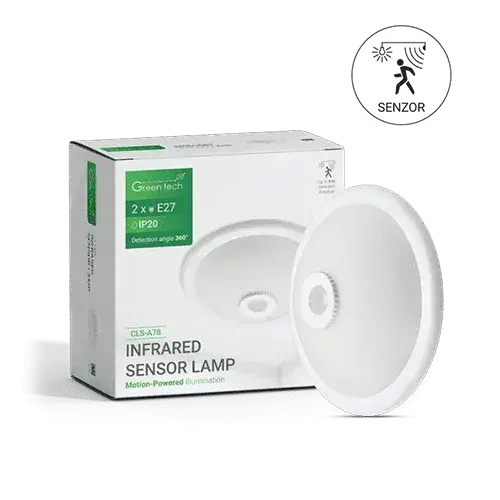 Green Tech plafonjera sa senzorom CLS-A78 2xE27 2x40W bijela